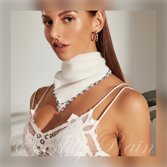 FACE MASK SALE! LAST ONE! Ivory Scarf Face Mask - Picture 4 of 12